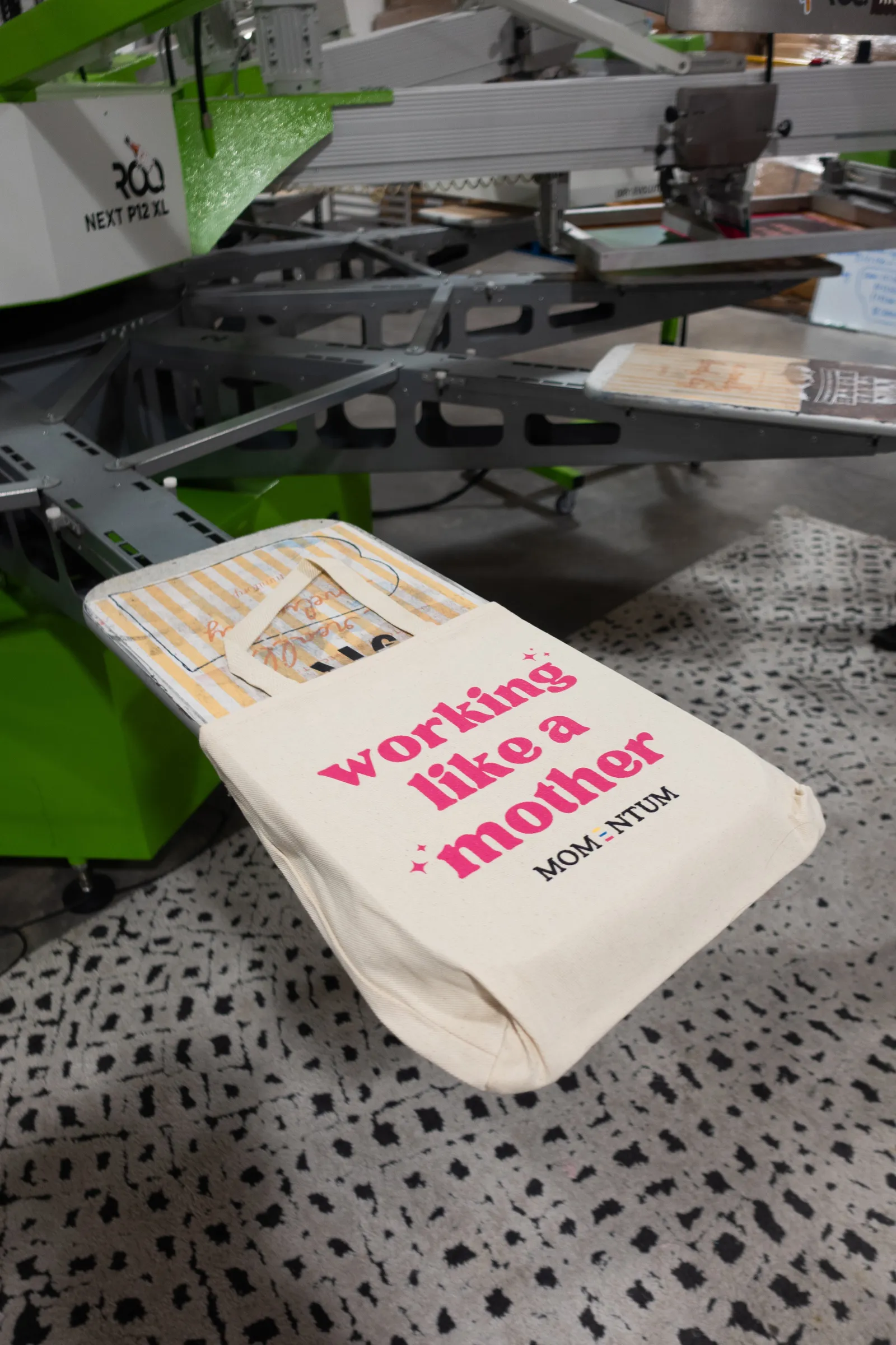 A custom branded tote bag